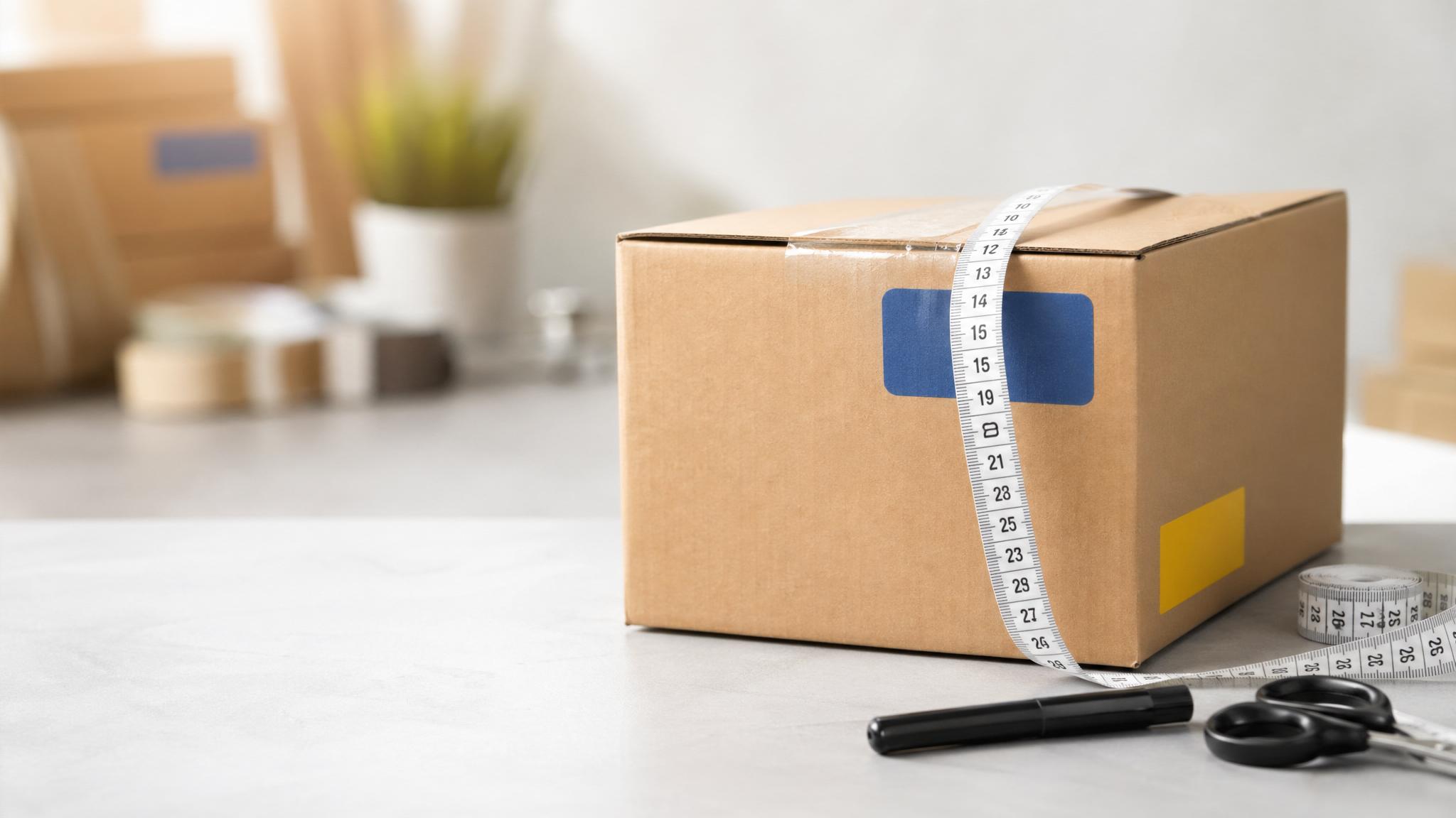 Paket mit neutralem blau-gelbem Label-Akzent für GLS Versandkosten