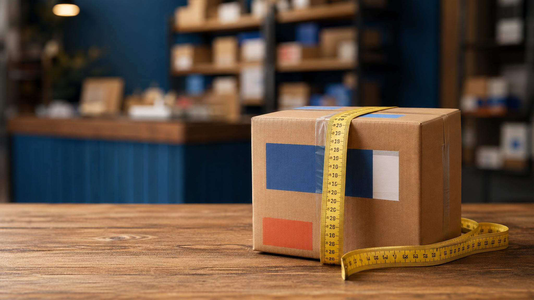 Paket mit neutralen Versandlabel-Farben für Hermes Versandkosten